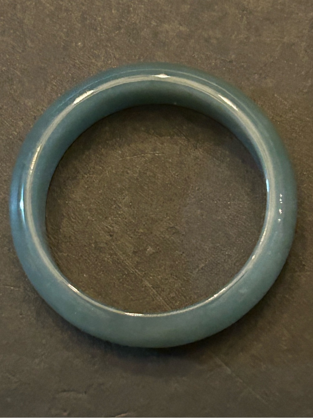 Genuine Deep Green Jade Band Ring 2.88 Grams Size 9